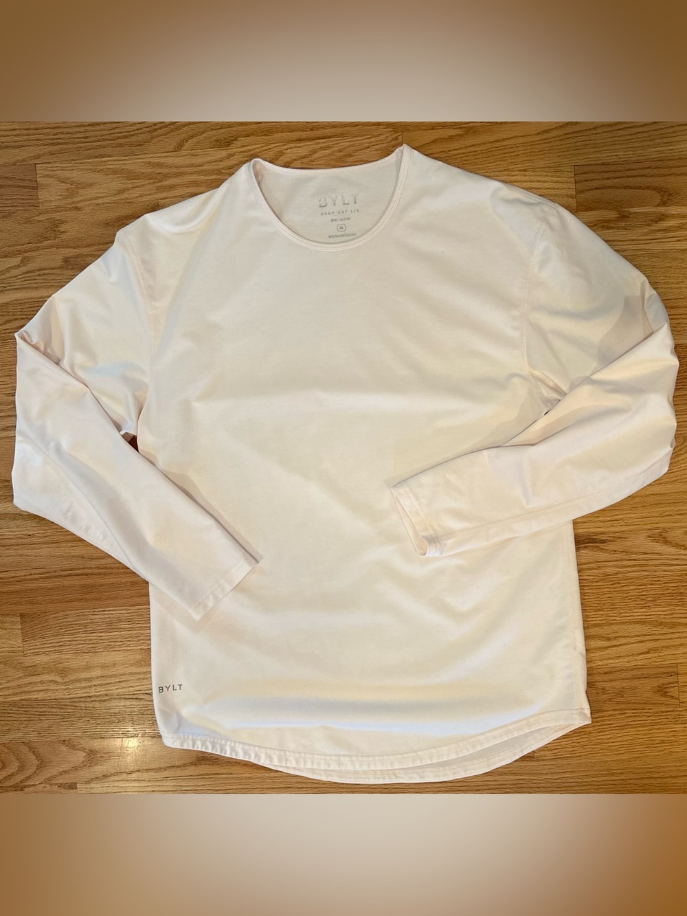 BYLT Basics Drop-Cut Long Sleeve Light Pink Men’s XL Performance Stretch Shirt